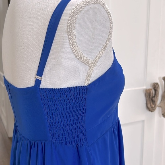 Felicity & Coco Womens Blue Empire Waist Maxi Dress Sleeveless Spaghetti LP - Picture 5 of 11